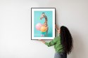 Plakat Wieloczęściowy Żyrafa Z Balonami Rama Aluminiowa Kolor Czarny