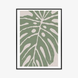 Plakat Wieloczęściowy Zielony Liść Monstera Rama Aluminiowa Kolor Czarny