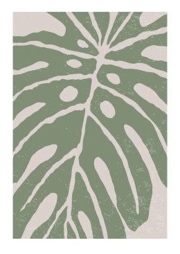Plakat Wieloczęściowy Zielony Liść Monstera Rama Aluminiowa Kolor Czarny