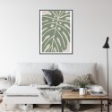 Plakat Wieloczęściowy Zielony Liść Monstera Rama Aluminiowa Kolor Czarny