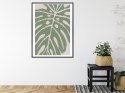 Plakat Wieloczęściowy Zielony Liść Monstera Rama Aluminiowa Kolor Czarny