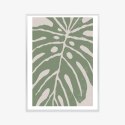 Plakat Wieloczęściowy Zielony Liść Monstera Rama Aluminiowa Kolor Czarny