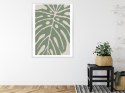 Plakat Wieloczęściowy Zielony Liść Monstera Rama Aluminiowa Kolor Czarny
