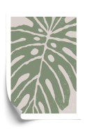 Plakat Wieloczęściowy Zielony Liść Monstera Rama Aluminiowa Kolor Czarny