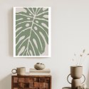 Plakat Wieloczęściowy Zielony Liść Monstera Rama Aluminiowa Kolor Czarny