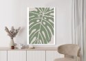 Plakat Wieloczęściowy Zielony Liść Monstera Rama Aluminiowa Kolor Czarny