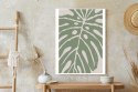 Plakat Wieloczęściowy Zielony Liść Monstera Rama Aluminiowa Kolor Czarny