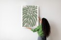 Plakat Wieloczęściowy Zielony Liść Monstera Rama Aluminiowa Kolor Czarny