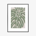 Plakat Wieloczęściowy Zielony Liść Monstera Rama Aluminiowa Kolor Czarny
