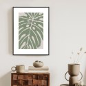 Plakat Wieloczęściowy Zielony Liść Monstera Rama Aluminiowa Kolor Czarny
