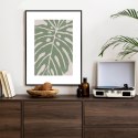 Plakat Wieloczęściowy Zielony Liść Monstera Rama Aluminiowa Kolor Czarny