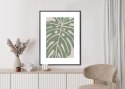 Plakat Wieloczęściowy Zielony Liść Monstera Rama Aluminiowa Kolor Czarny