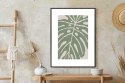 Plakat Wieloczęściowy Zielony Liść Monstera Rama Aluminiowa Kolor Czarny