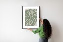 Plakat Wieloczęściowy Zielony Liść Monstera Rama Aluminiowa Kolor Czarny