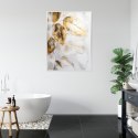Plakat Wieloczęściowy Złote Liście Na Gałęzi Rama Aluminiowa Kolor Czarny