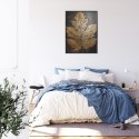 Plakat Wieloczęściowy Złoty Liść W Stylu Vintage Na Ciemnym Tle Rama Aluminiowa Kolor Czarny