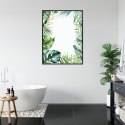 Plakat Wieloczęściowy Tropikalne Zielone Liście Akwarela Rama Aluminiowa Kolor Czarny