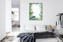 Plakat Wieloczęściowy Tropikalne Zielone Liście Akwarela Rama Aluminiowa Kolor Czarny