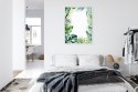 Plakat Wieloczęściowy Tropikalne Zielone Liście Akwarela Rama Aluminiowa Kolor Czarny