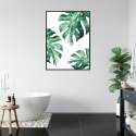 Plakat Wieloczęściowy Trzy Liście Monstery Akwarela Rama Aluminiowa Kolor Czarny