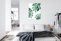 Plakat Wieloczęściowy Trzy Liście Monstery Akwarela Rama Aluminiowa Kolor Czarny