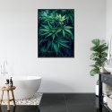Plakat Wieloczęściowy Zielona Konopia Z Bliska Rama Aluminiowa Kolor Czarny