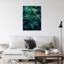 Plakat Wieloczęściowy Zielona Konopia Z Bliska Rama Aluminiowa Kolor Czarny