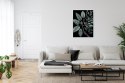 Plakat Wieloczęściowy Zielone Liście Na Gałęzi Rama Aluminiowa Kolor Czarny