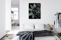 Plakat Wieloczęściowy Zielone Liście Na Gałęzi Rama Aluminiowa Kolor Czarny
