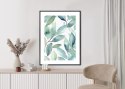 Plakat Wieloczęściowy Liście Laurowe Akwarela Rama Aluminiowa Kolor Czarny