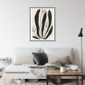 Plakat Wieloczęściowy Wielkie Czarne Liście I Kwiaty W Stylu Matisse Rama Aluminiowa Kolor Czarny