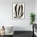 Plakat Wieloczęściowy Wielkie Czarne Liście I Kwiaty W Stylu Matisse Rama Aluminiowa Kolor Czarny