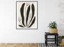Plakat Wieloczęściowy Wielkie Czarne Liście I Kwiaty W Stylu Matisse Rama Aluminiowa Kolor Czarny