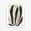 Plakat Wieloczęściowy Wielkie Czarne Liście I Kwiaty W Stylu Matisse Rama Aluminiowa Kolor Czarny