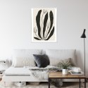 Plakat Wieloczęściowy Wielkie Czarne Liście I Kwiaty W Stylu Matisse Rama Aluminiowa Kolor Czarny