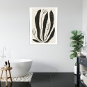 Plakat Wieloczęściowy Wielkie Czarne Liście I Kwiaty W Stylu Matisse Rama Aluminiowa Kolor Czarny