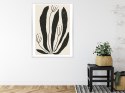 Plakat Wieloczęściowy Wielkie Czarne Liście I Kwiaty W Stylu Matisse Rama Aluminiowa Kolor Czarny