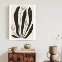 Plakat Wieloczęściowy Wielkie Czarne Liście I Kwiaty W Stylu Matisse Rama Aluminiowa Kolor Czarny