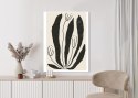 Plakat Wieloczęściowy Wielkie Czarne Liście I Kwiaty W Stylu Matisse Rama Aluminiowa Kolor Czarny