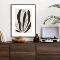 Plakat Wieloczęściowy Wielkie Czarne Liście I Kwiaty W Stylu Matisse Rama Aluminiowa Kolor Czarny