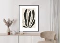 Plakat Wieloczęściowy Wielkie Czarne Liście I Kwiaty W Stylu Matisse Rama Aluminiowa Kolor Czarny