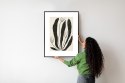 Plakat Wieloczęściowy Wielkie Czarne Liście I Kwiaty W Stylu Matisse Rama Aluminiowa Kolor Czarny