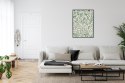 Plakat Wieloczęściowy Zielone Rośliny Na Beżowym Tle Botaniczny Wzór Rama Aluminiowa Kolor Czarny