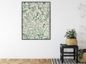 Plakat Wieloczęściowy Zielone Rośliny Na Beżowym Tle Botaniczny Wzór Rama Aluminiowa Kolor Czarny