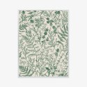 Plakat Wieloczęściowy Zielone Rośliny Na Beżowym Tle Botaniczny Wzór Rama Aluminiowa Kolor Czarny