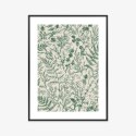 Plakat Wieloczęściowy Zielone Rośliny Na Beżowym Tle Botaniczny Wzór Rama Aluminiowa Kolor Czarny