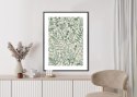Plakat Wieloczęściowy Zielone Rośliny Na Beżowym Tle Botaniczny Wzór Rama Aluminiowa Kolor Czarny