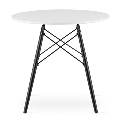 Stół TODI Okrągły 80cm - biały / czarne nogi Stół TODI Okrągły 80cm - biały / czarne nogi