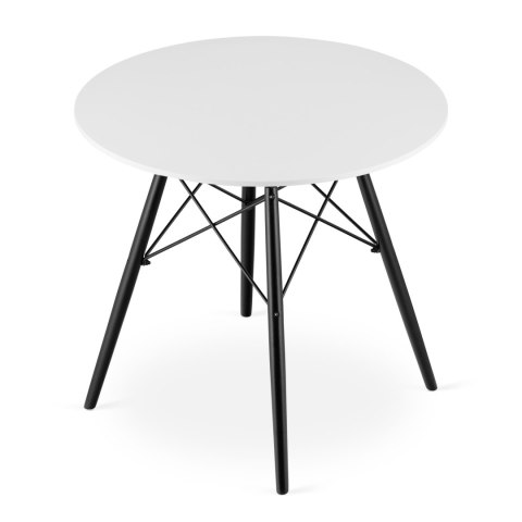 Stół TODI Okrągły 80cm - biały / czarne nogi Stół TODI Okrągły 80cm - biały / czarne nogi
