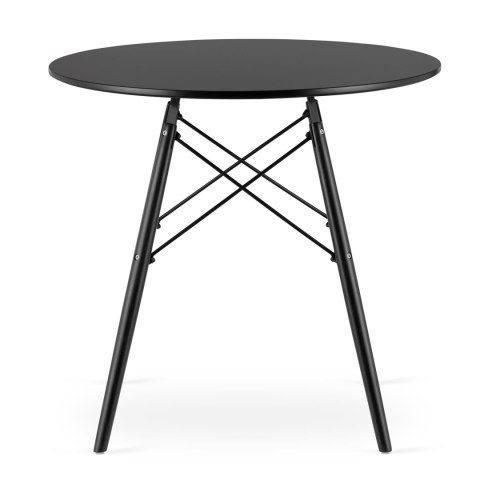 Stół TODI Okrągły 80cm - czarny / czarne nogi Stół TODI Okrągły 80cm - czarny / czarne nogi